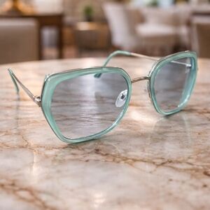 Free People Mint Green Oversized Women’s Sunglasses With Case